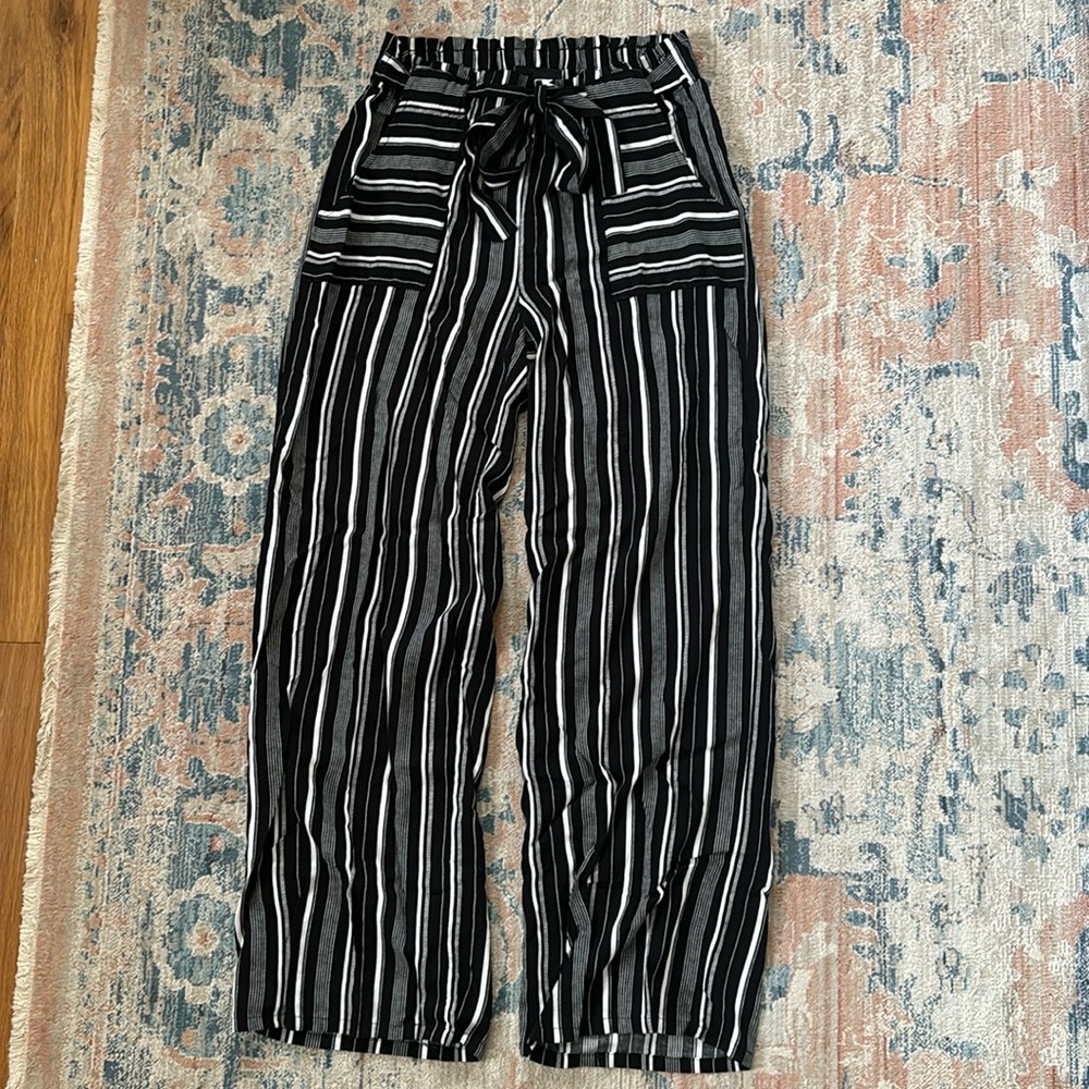 Black and White Striped Pants
